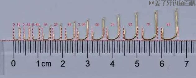 鱼钩：型号对应鱼大小图,好坏的什么区别！